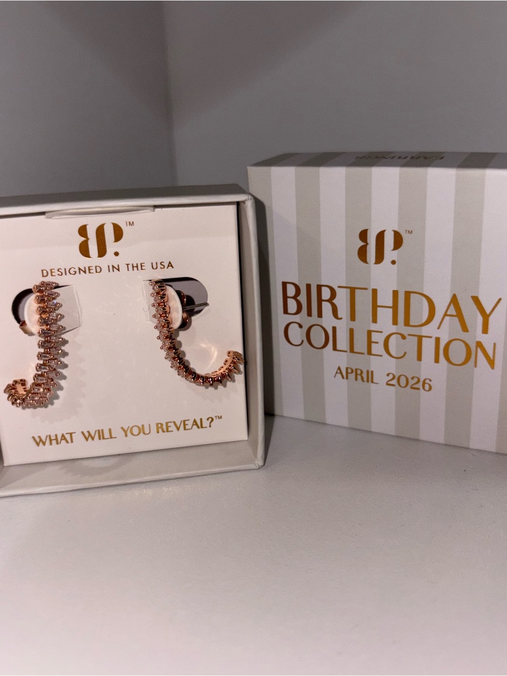 Bomb Party April Birthday 2026 earrings ER52082 Rose Gold